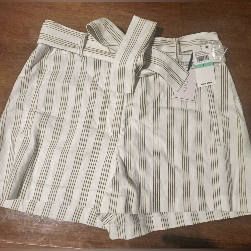 1. State Black and White Striped Shorts